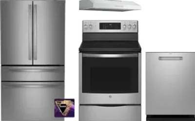4 Piece Package Includes Refrigerator, Range, Hood And Dishwasher
